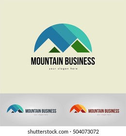 MOUNTAIN BUSINESS COMPANY LOGO EMBLEM TEMPLATE SET