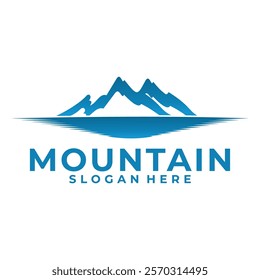 Mountain business logo design vector template. Simple elegant Mount with water logo
