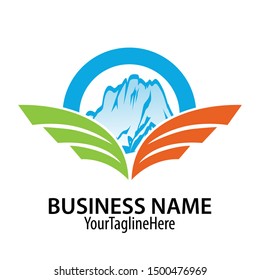 mountain business logo vector image