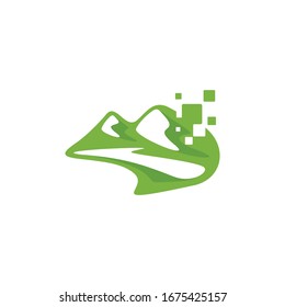 símbolo del vector de la tecnología de las empresas de montaña