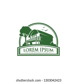 Mountain cabin logo - isolated vector illustration