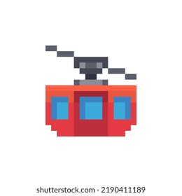 Imagen de vector aislado del icono del estilo 80s de la imagen de píxel de la cabina de montaña. Juego de activos de 8 bits. Diseño para pegatinas, logotipo, aplicación móvil.