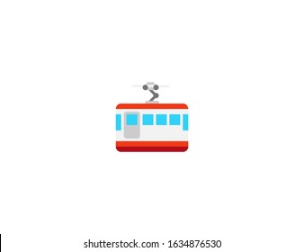 Mountain cableway vector flat icon. Isolated mountain cable way emoji illustration 