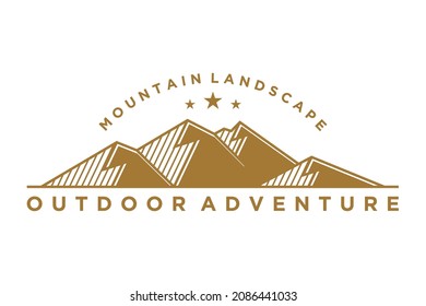 Mountain with Cactus, like Camelback Mountain Shape logo design