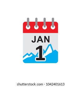 Mountain Calendar Logo Icon Design