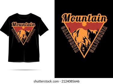 Mountain california silhouette t shirt design