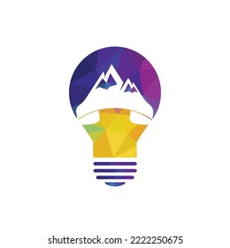 Mountain call vector logo design template. Handset with mountain icon logo design.	