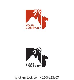 Mountain Camel Logo with Palm For Your Company