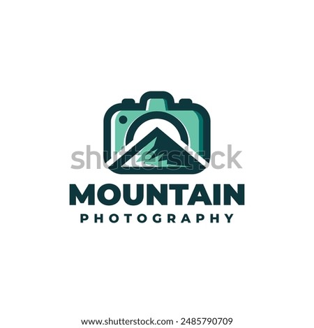 mountain camera vector logo design