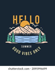 Mountain Camp Adventure  on Summer Holiday Illustration