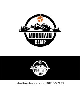 Vector de plantillas de emblem de campamento de montaña