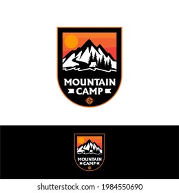 Mountain Camp Emblem Template Logo Vector
