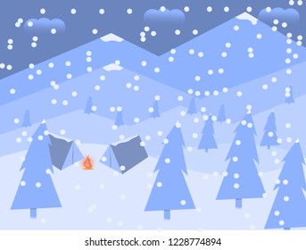 mountain camp Illustration