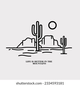 Mountain and camp illustration, outdoor adventure . Vector graphic for t shirt and other uses.