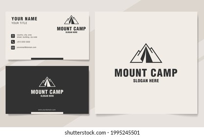 Mountain camp logo template monogram style