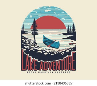 Mountain Camping Adventure Typography Vector Print Design 