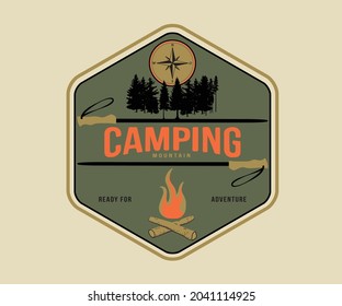 mountain camping adventure vector design