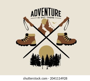 mountain camping adventure vector design