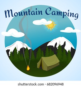 mountain camping banner