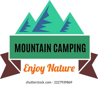 mountain camping enjoy nature icon
