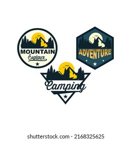 mountain camping explorer logo design