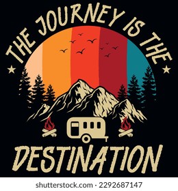 Mountain camping graphics tshirt design 