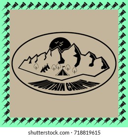 Mountain camping icon
