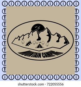 Mountain camping icon