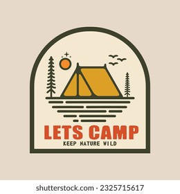 Mountain and Camping Life illustration, outdoor adventure . Vector graphic for t shirt and other uses.