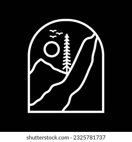 Mountain and Camping Life illustration, outdoor adventure . Vector graphic for t shirt and other uses.

