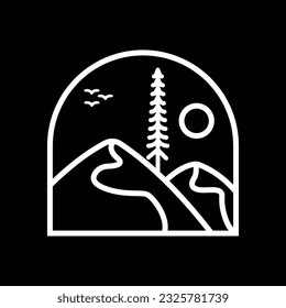 Mountain and Camping Life illustration, outdoor adventure . Vector graphic for t shirt and other uses.

