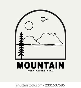 Mountain and Camping Life illustration, outdoor adventure . Vector graphic for t shirt and other uses.
