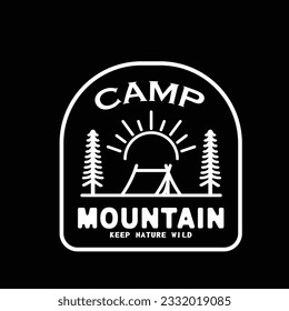 Mountain and Camping Life illustration, outdoor adventure , Vector graphic for t shirt and other uses.