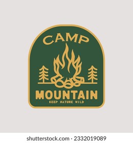 Mountain and Camping Life illustration, outdoor adventure , Vector graphic for t shirt and other uses.