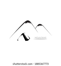 Mountain and camping logo design