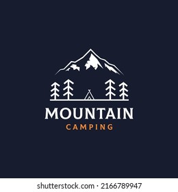 Mountain camping  logo design vector illustration