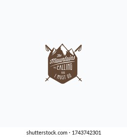 mountain camping logo designs vector