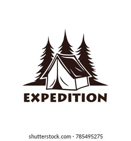 Mountain Camping Logo and Labels Set Design. Vector Illustration Template