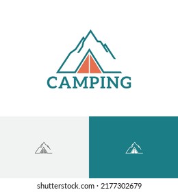 Mountain Camping Summit Nature Explore Adventure Logo
