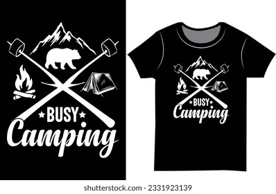 Mountain Camping SVG t shirt design. Hiking camp outdoor gift shirt.