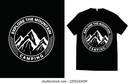 Mountain camping t-shirt design vector