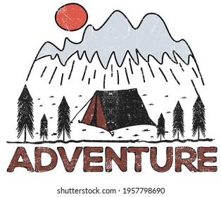Mountain Camping  vector design for sticker, t-shirt and others. 