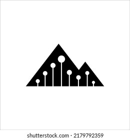 Mountain And Candle Stick Logo Design Vector Sign