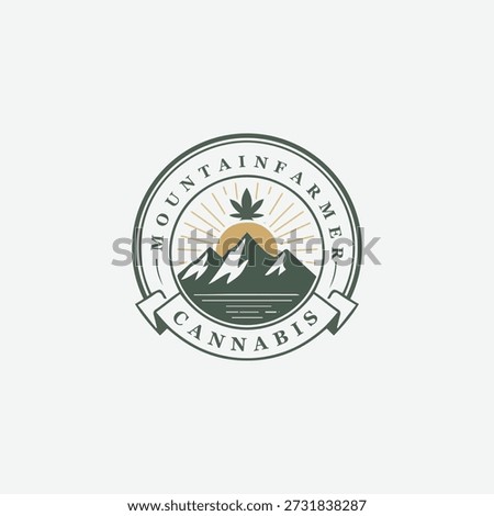 Mountain Cannabis Logo Design Marijuana Pot Hemp For Cultivation