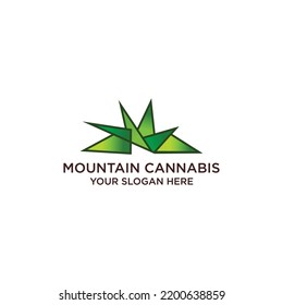 Imagen vectorial del logotipo del cannabis de montaña