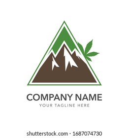 mountain cannabis logo vector design