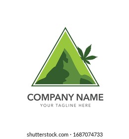 mountain cannabis logo vector design