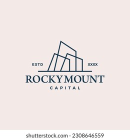 ilustración vectorial del diseño del logotipo de capital de montaña