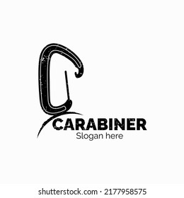 Mountain And Carabiner Outdoor Sport Logo