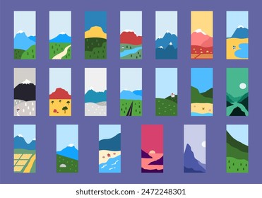 Mountain Card Design Element Set